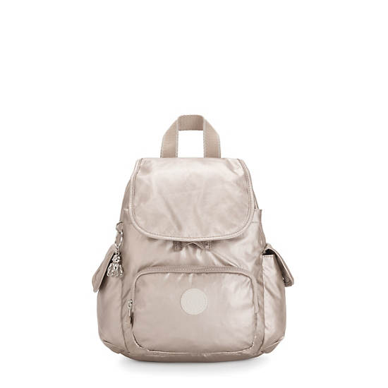 Plecaki Kipling City Pack Mini Metallic Beżowe | PL 1724HA